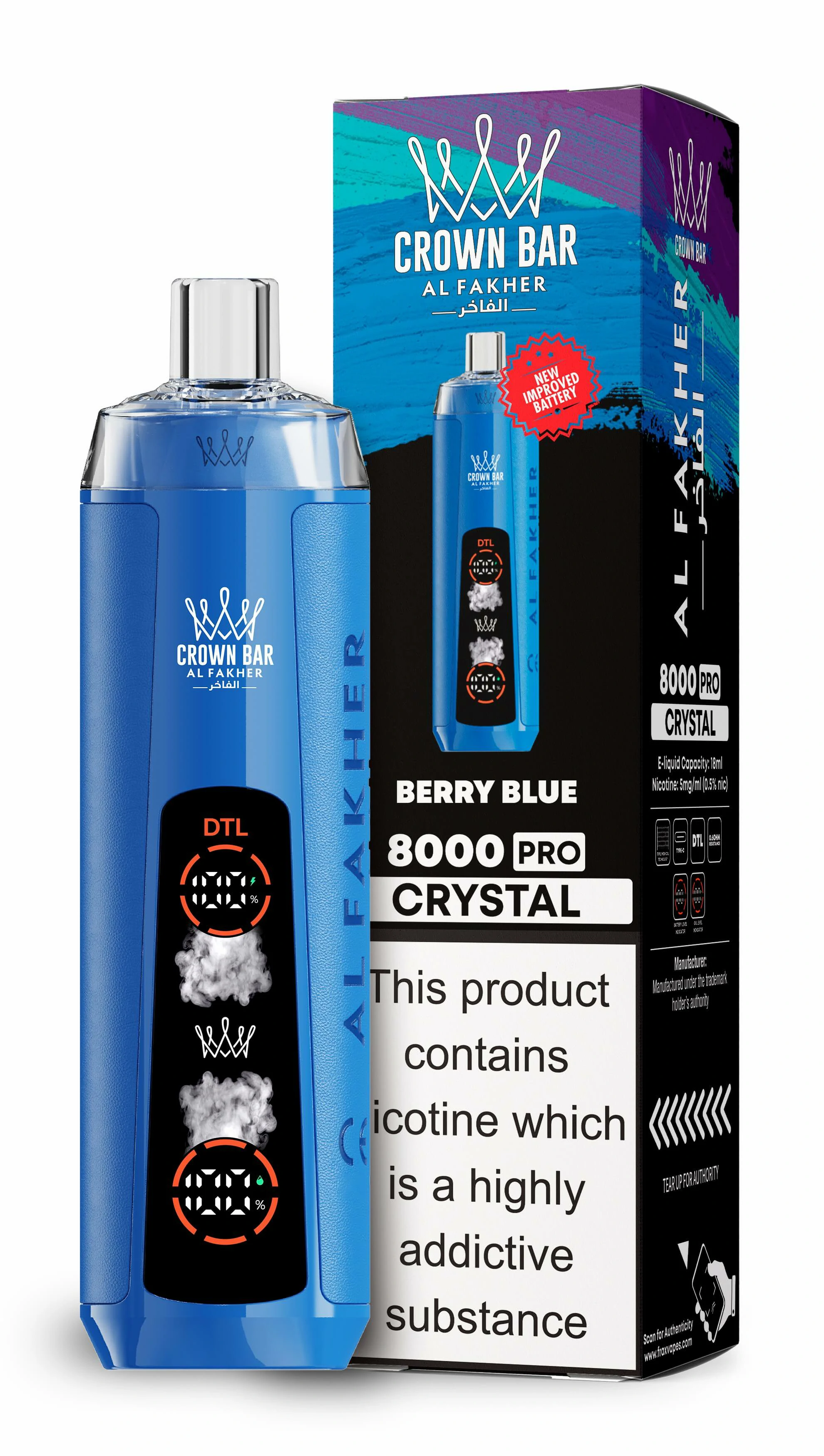 Al Fakher 8000 puffs Crystal crown bar Disposable Vape