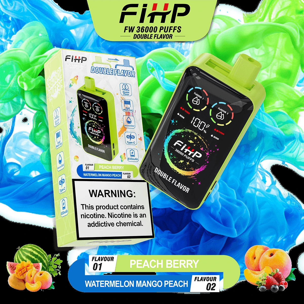 FIHP 36000 puffs 2-in-1 Disposable Vape