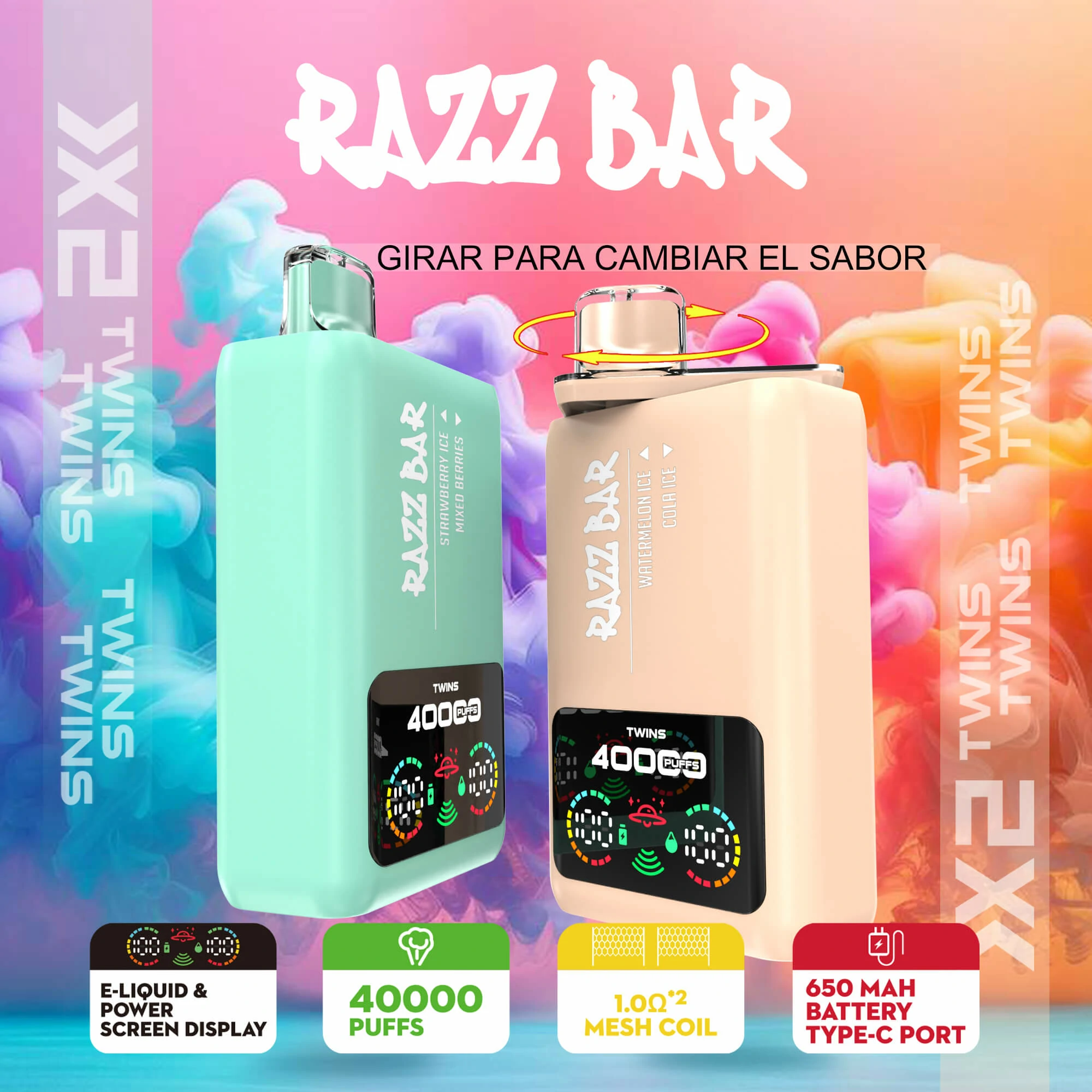 Razz Bar 40000 puffs Dual Tank Disposable Vape