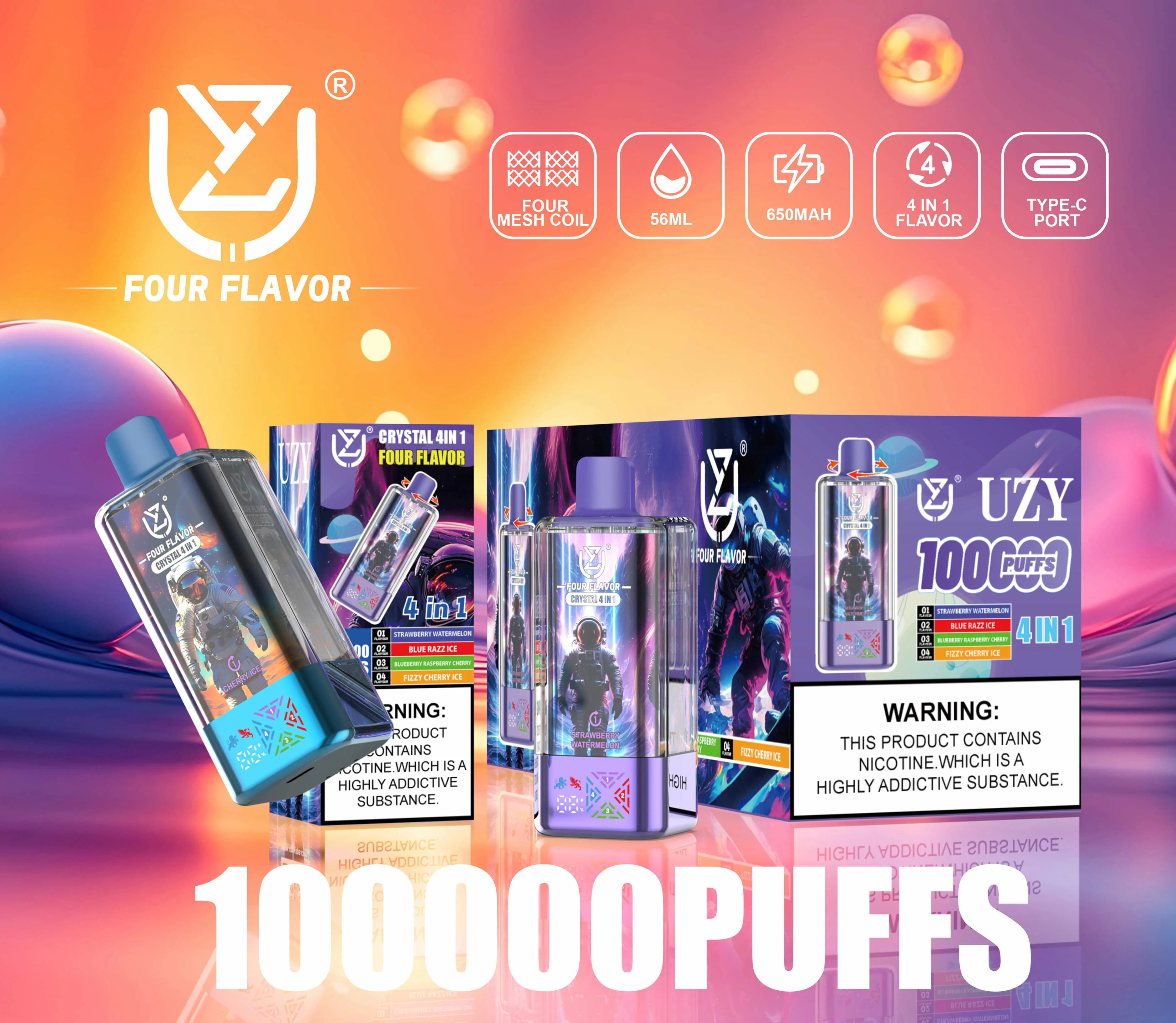 UZY 100000 puffs Crysta 4-in-1 Disposable Vape
