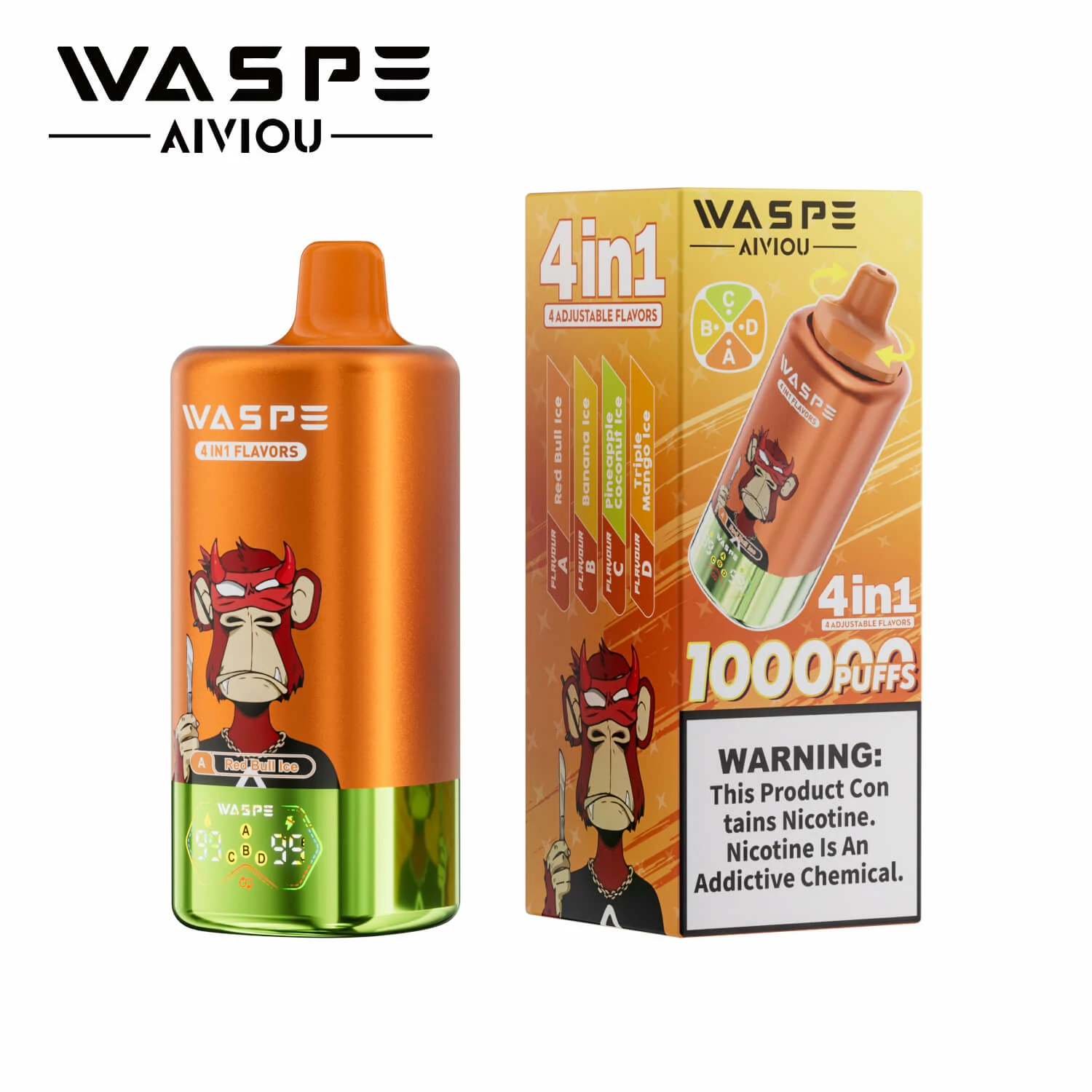 Waspe 100000 puffs AIVIOU 4-in-1 Disposable Vape